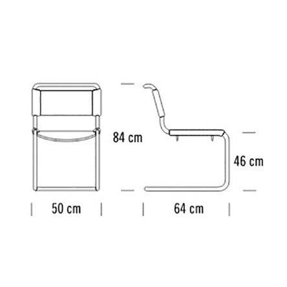 S 33 Freischwinger Stuhl Kernleder Schwarz