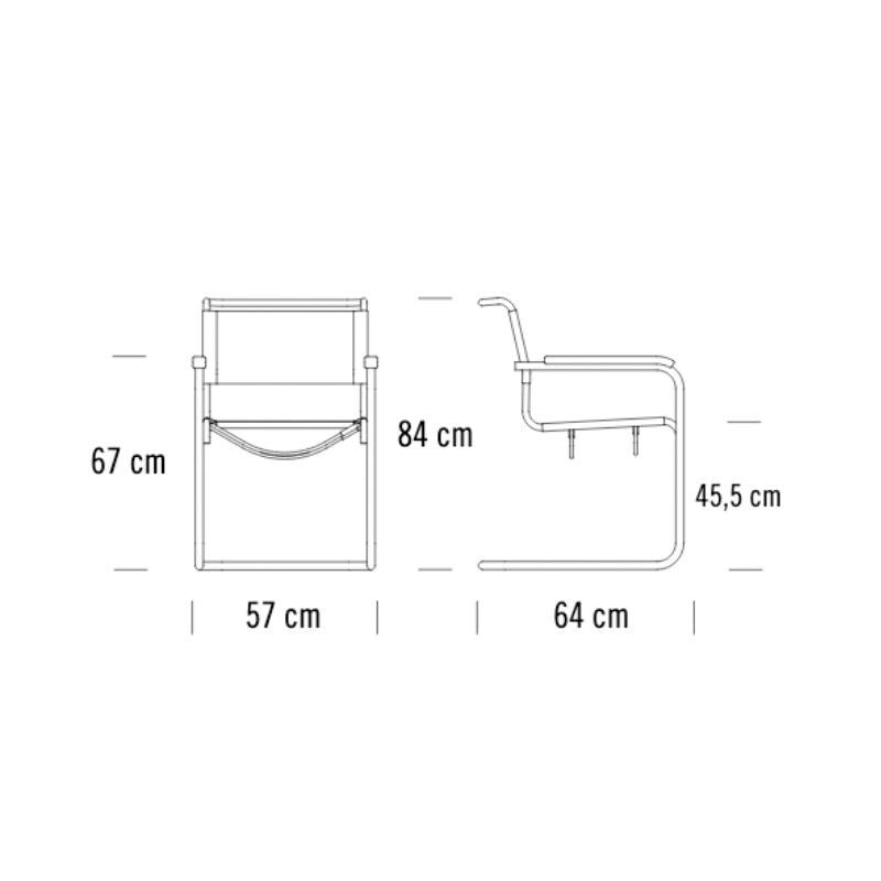 S 34 Pure Materials Freischwinger Armlehnstuhl Weiß