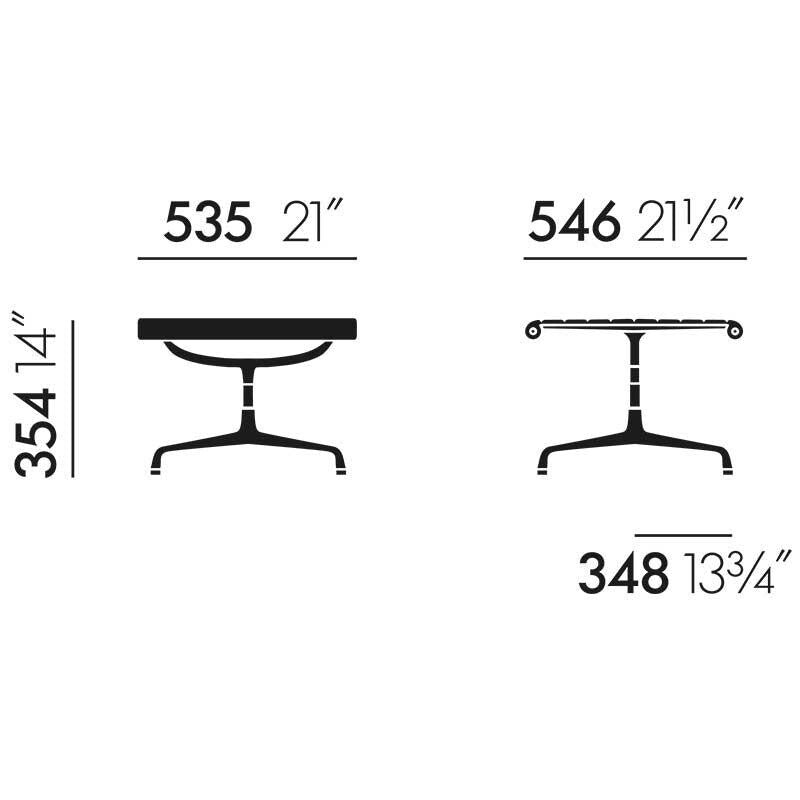 EA 125 Aluminium Chair Ottoman Schwarz