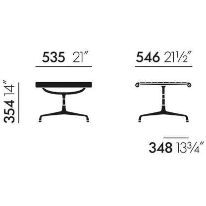 EA 125 Aluminium Chair Ottoman Schwarz