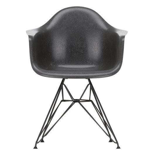 Eames Fiberglass Armchair DAR Gestell schwarz Schwarz