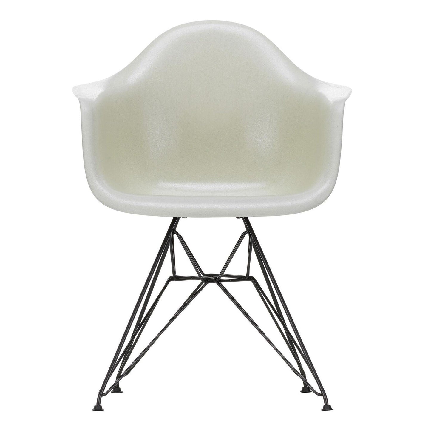 Eames Fiberglass Armchair DAR Gestell schwarz Schwarz