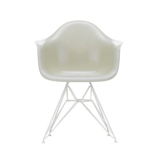 Eames Fiberglass Armchair DAR Gestell weiß Weiß