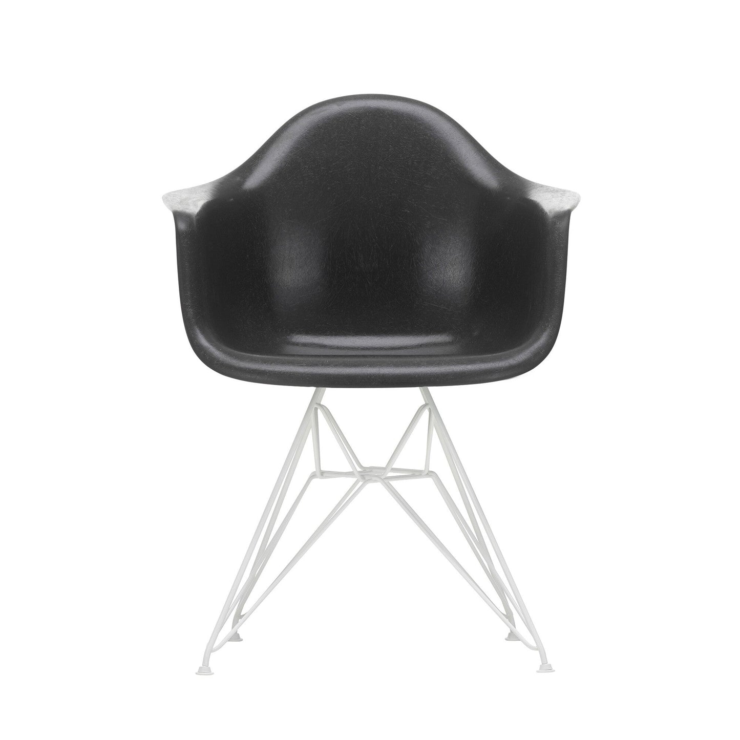 Eames Fiberglass Armchair DAR Gestell weiß Weiß