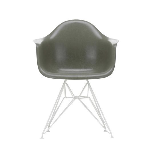 Eames Fiberglass Armchair DAR Gestell weiß Weiß