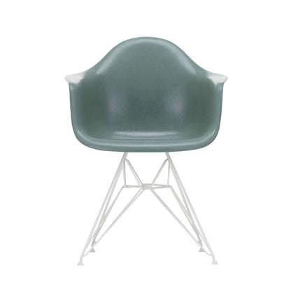 Eames Fiberglass Armchair DAR Gestell weiß Weiß