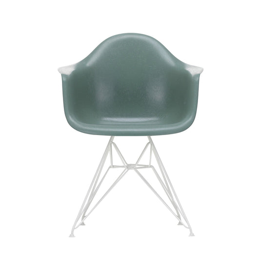 Eames Fiberglass Armchair DAR Gestell weiß Weiß