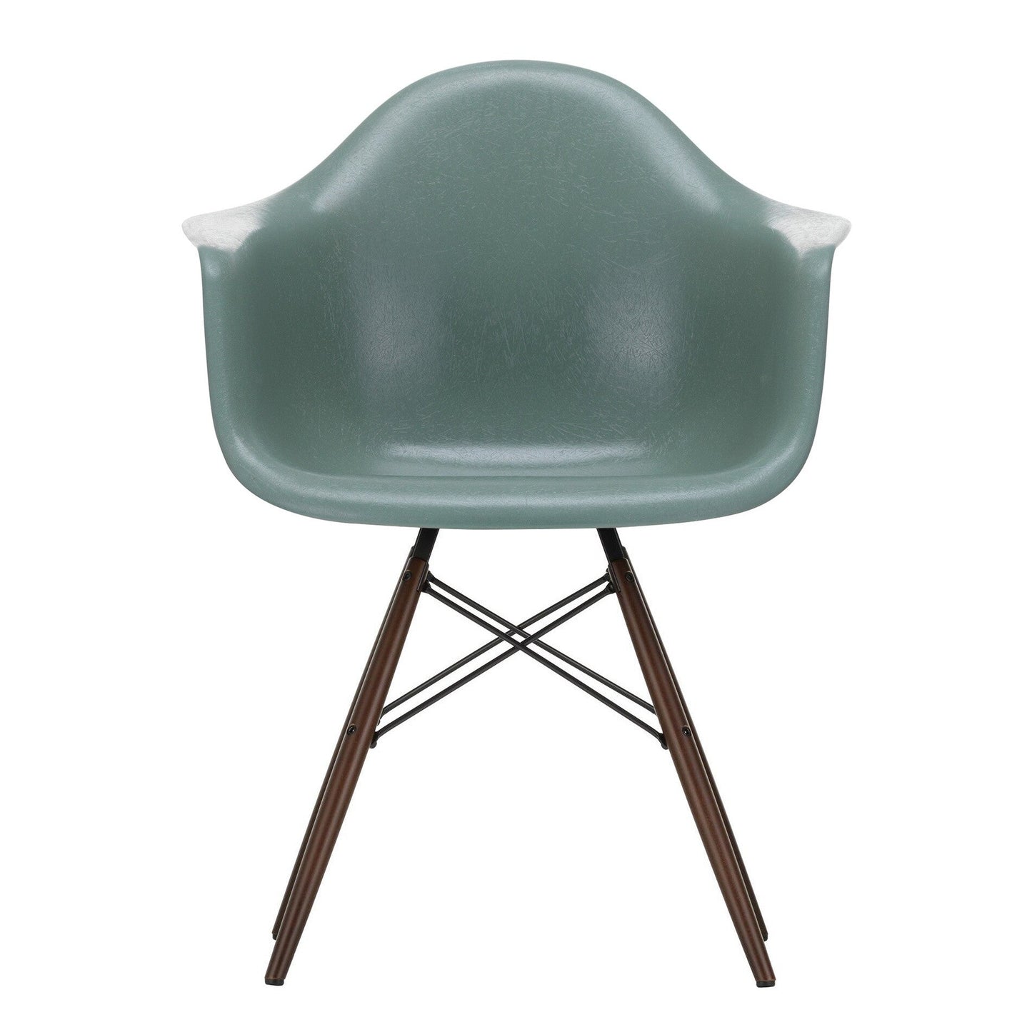 Eames Fiberglass Armchair DAW Ahorn dunkel Schwarz