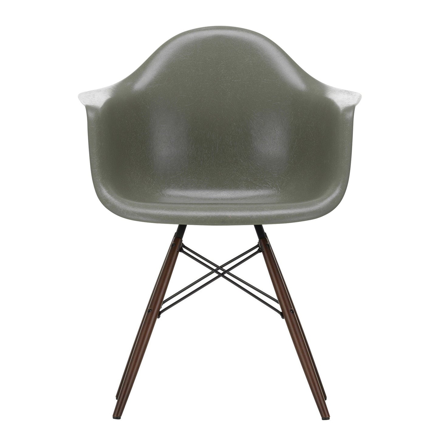 Eames Fiberglass Armchair DAW Ahorn dunkel Schwarz
