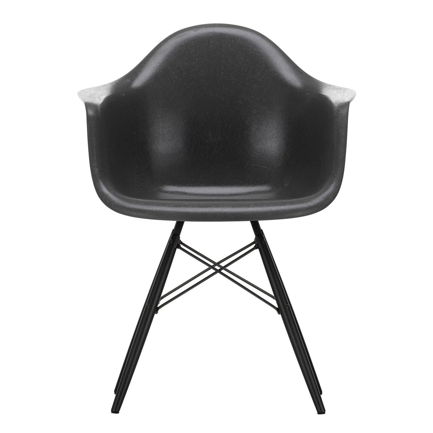 Eames Fiberglass Armchair DAW Ahorn schwarz Schwarz