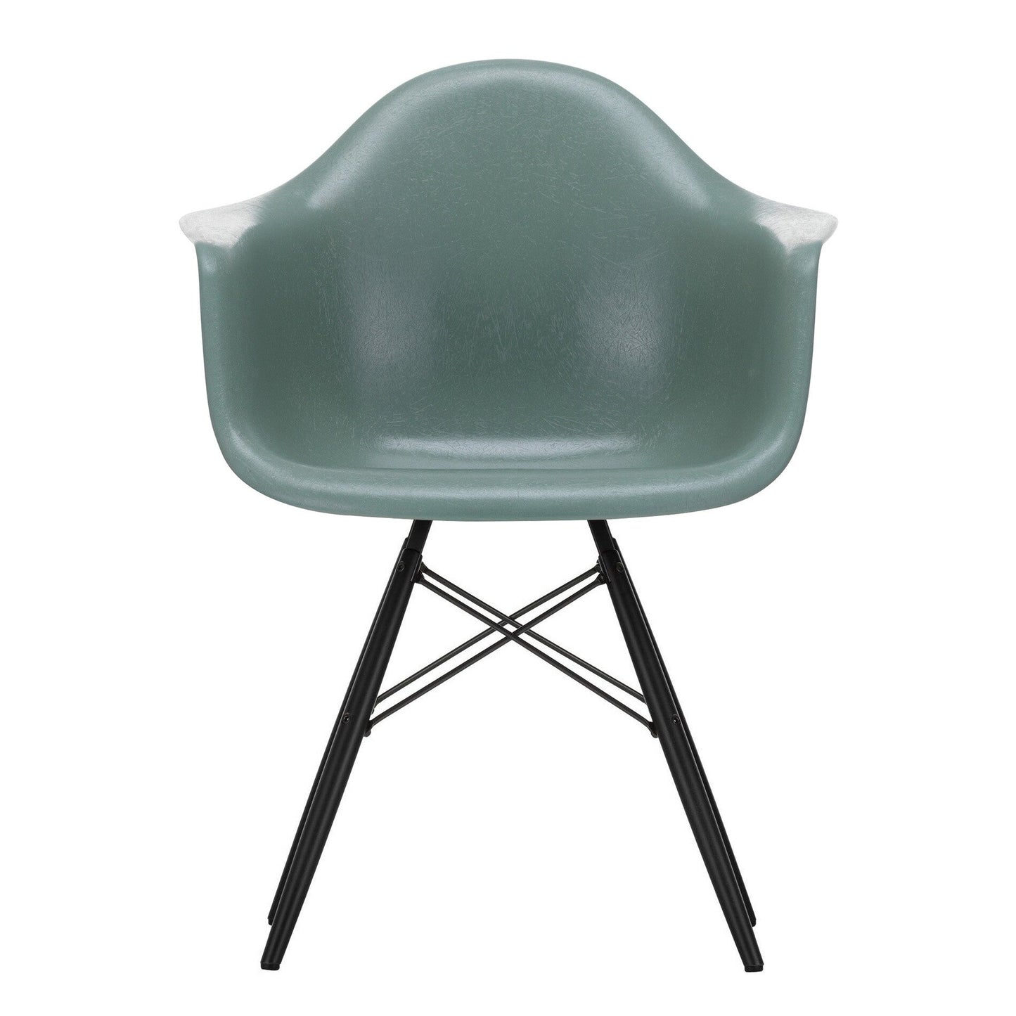Eames Fiberglass Armchair DAW Ahorn schwarz Schwarz