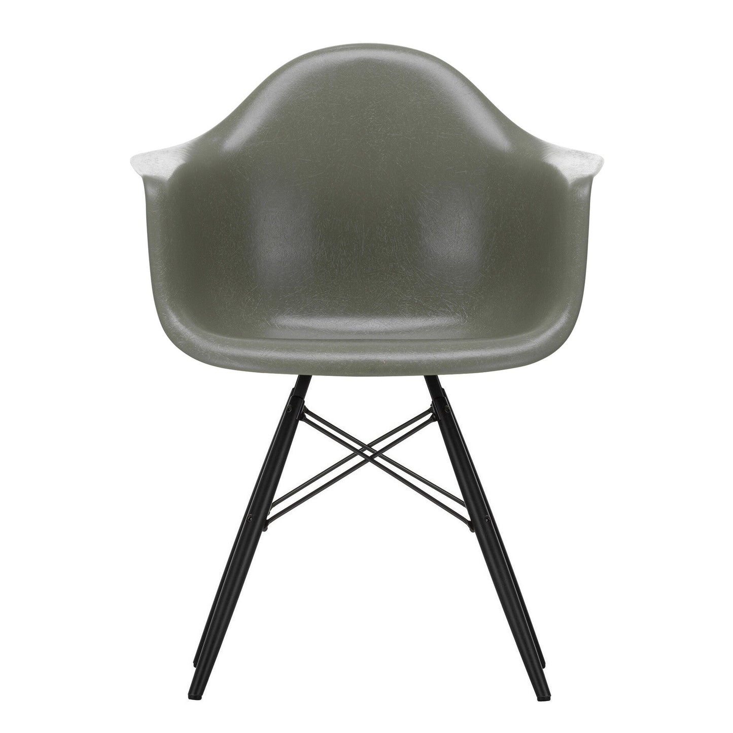 Eames Fiberglass Armchair DAW Ahorn schwarz Schwarz