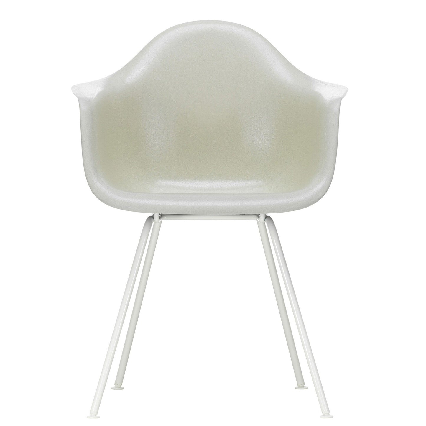 Eames Fiberglass Armchair DAX Gestell weiß Weiß
