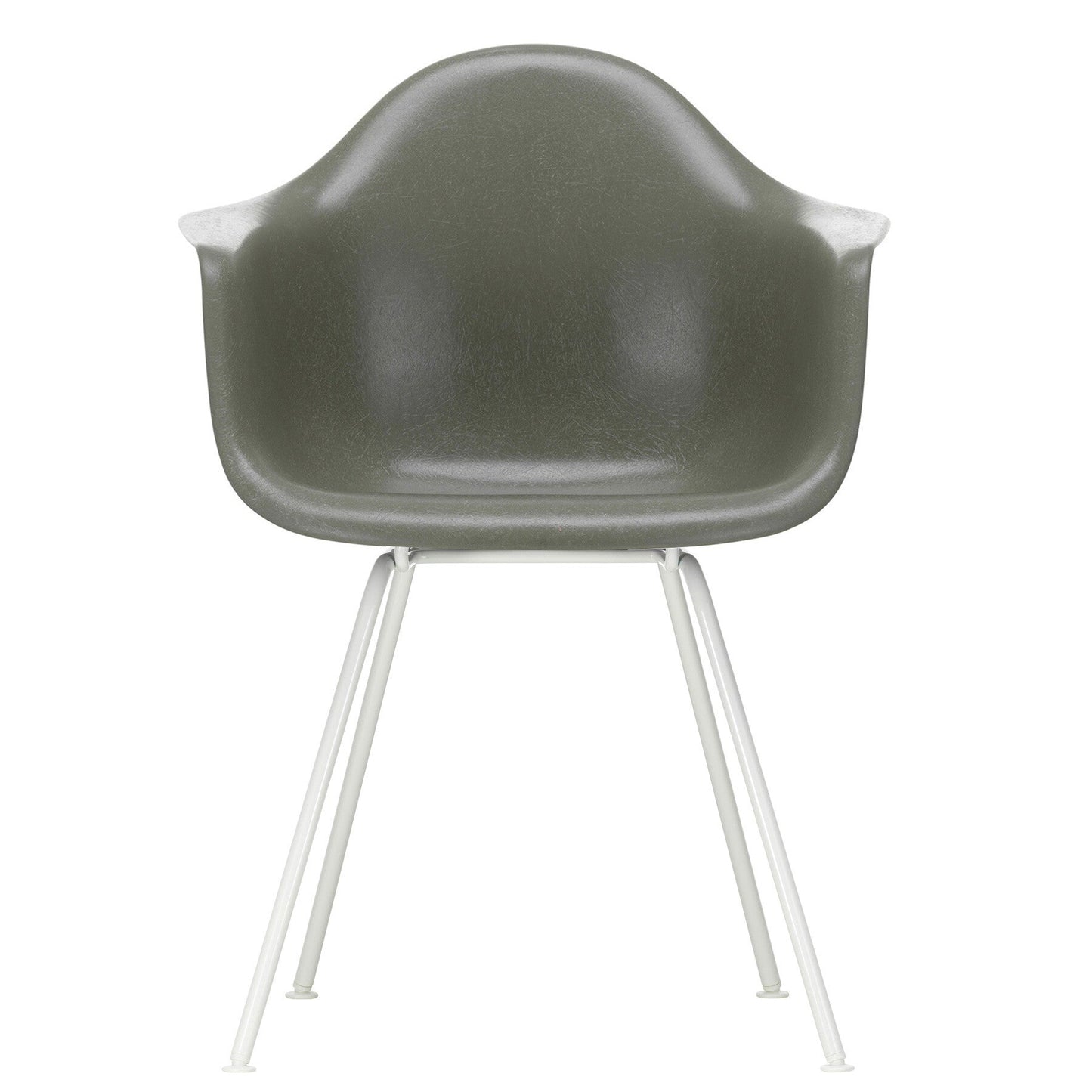 Eames Fiberglass Armchair DAX Gestell weiß Weiß