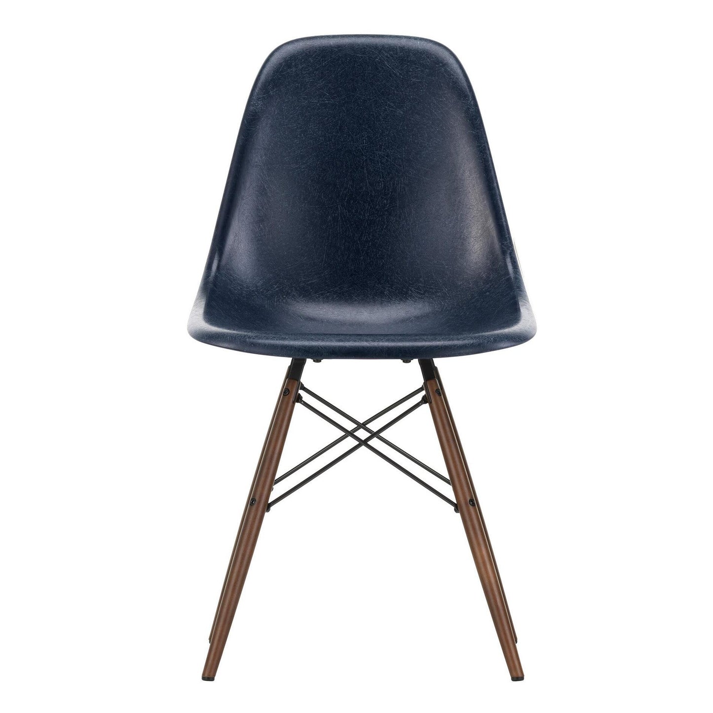 Eames Fiberglass Side Chair DSW Ahorn dunkel Schwarz