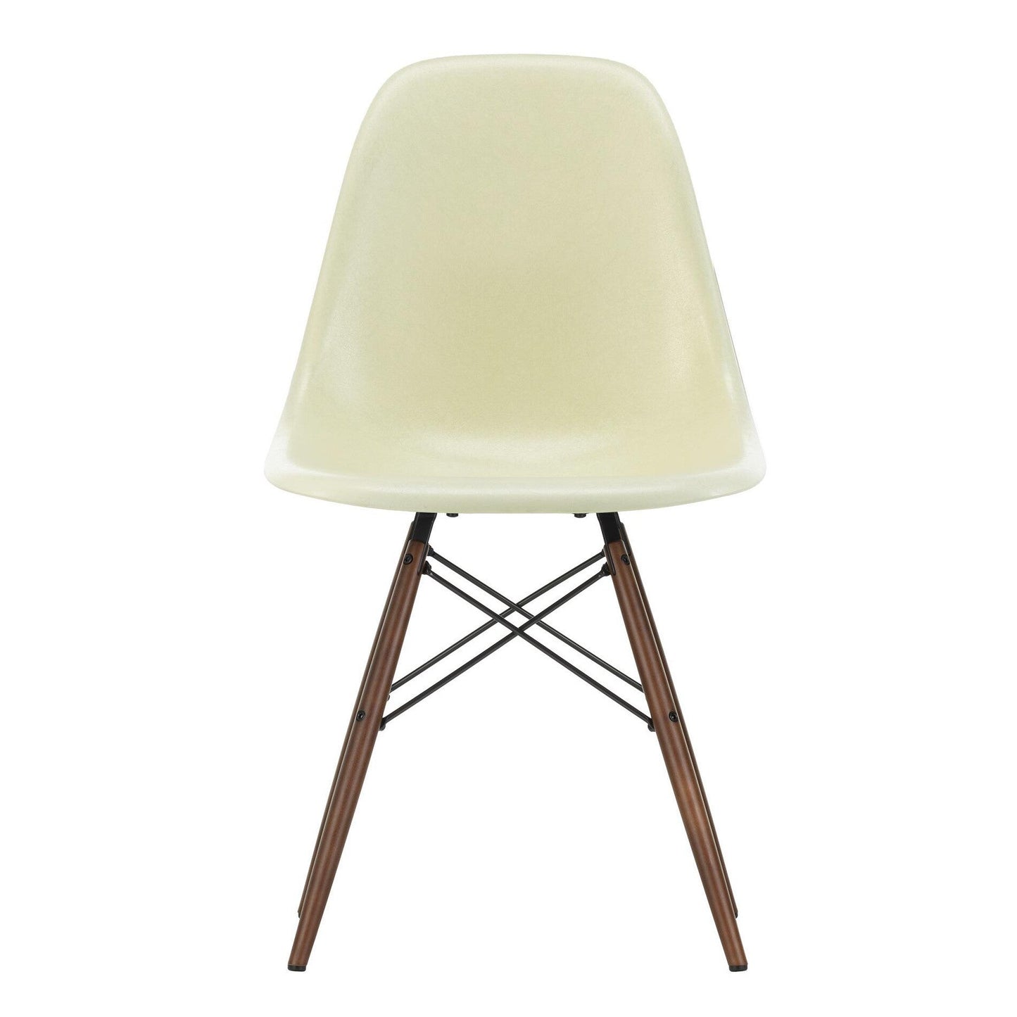 Eames Fiberglass Side Chair DSW Ahorn dunkel Schwarz