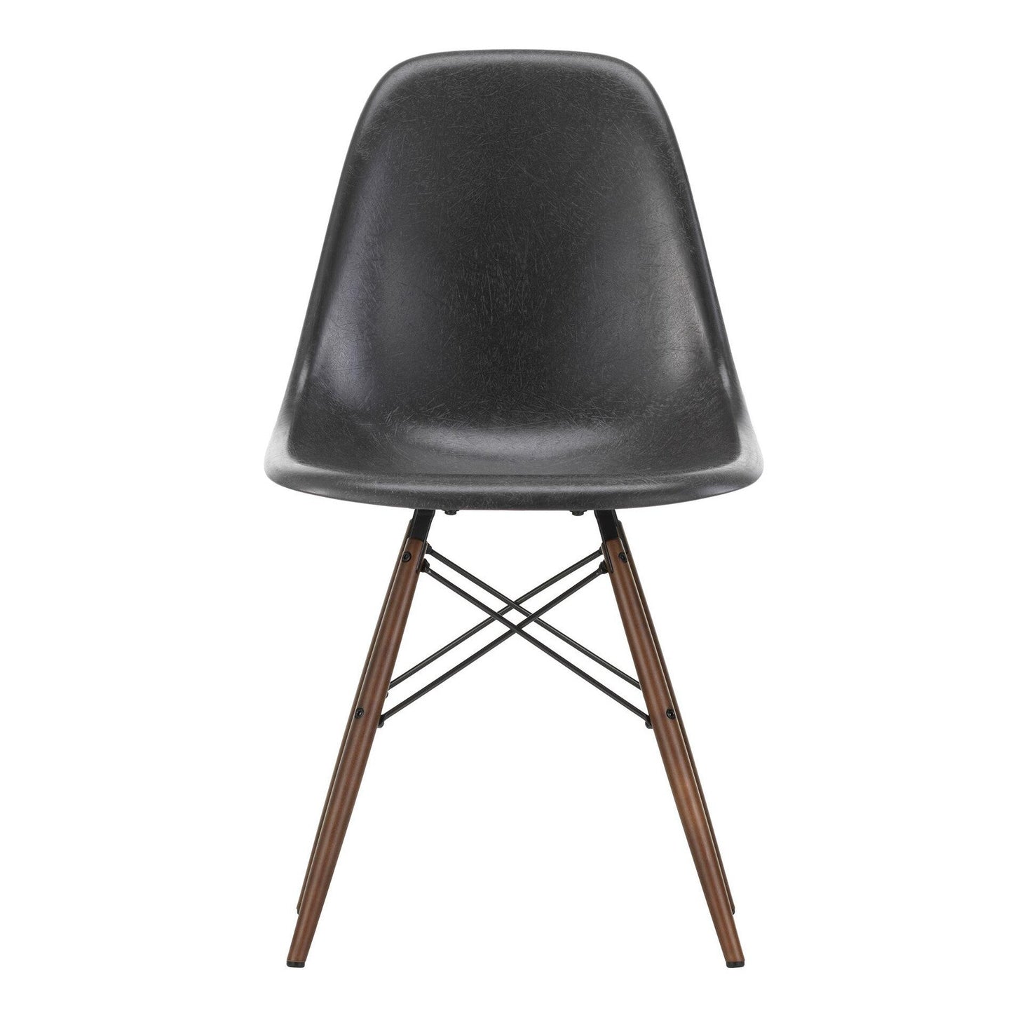 Eames Fiberglass Side Chair DSW Ahorn dunkel Schwarz