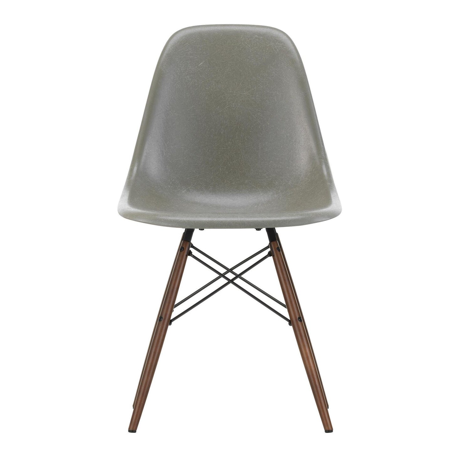 Eames Fiberglass Side Chair DSW Ahorn dunkel Schwarz