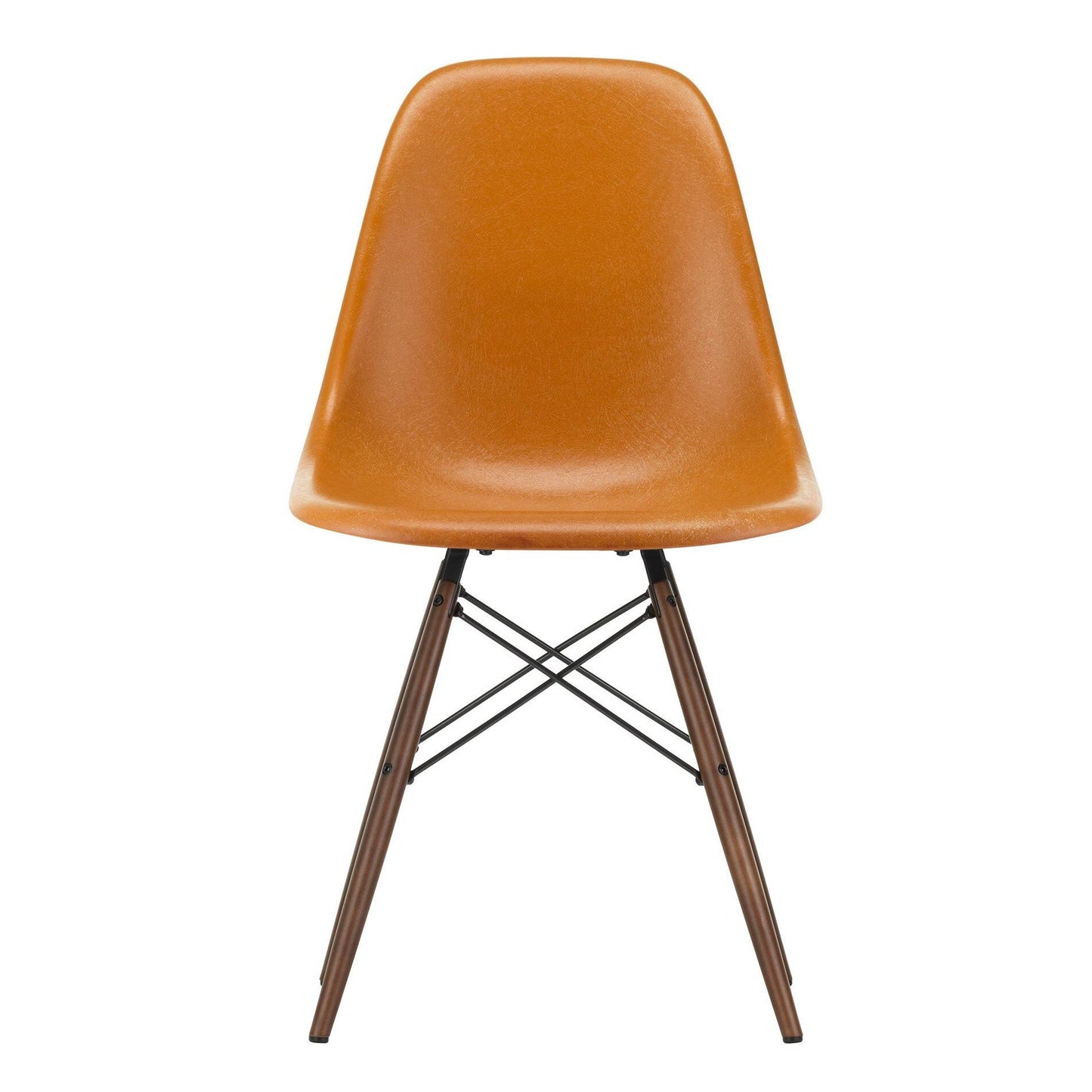 Eames Fiberglass Side Chair DSW Ahorn dunkel Schwarz