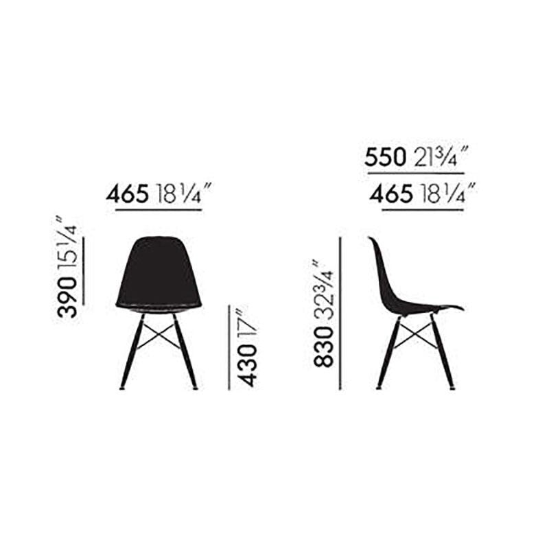 Eames Fiberglass Side Chair DSW Ahorn gelblich Schwarz