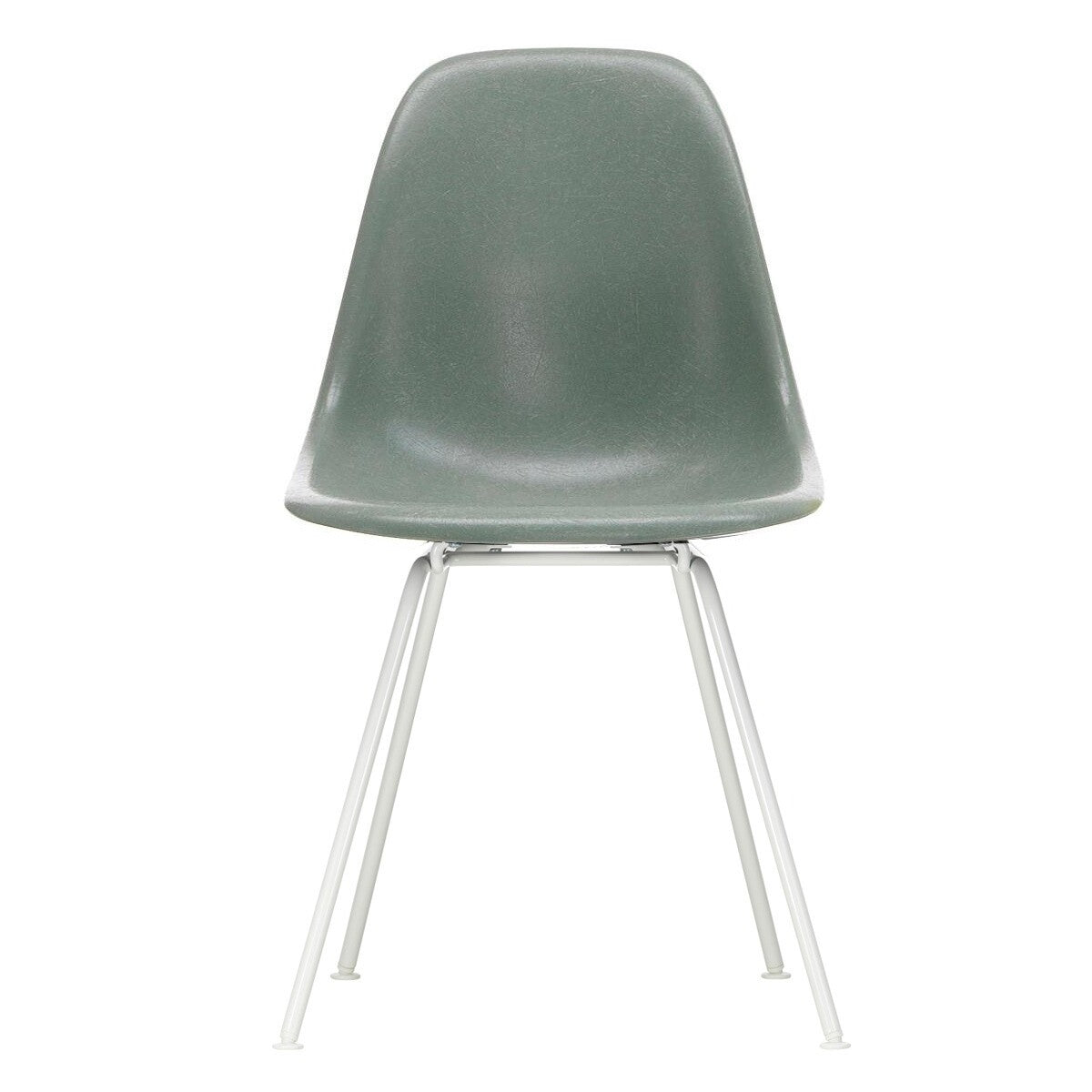 Eames Fiberglass Side Chair DSX Gestell weiß Weiß