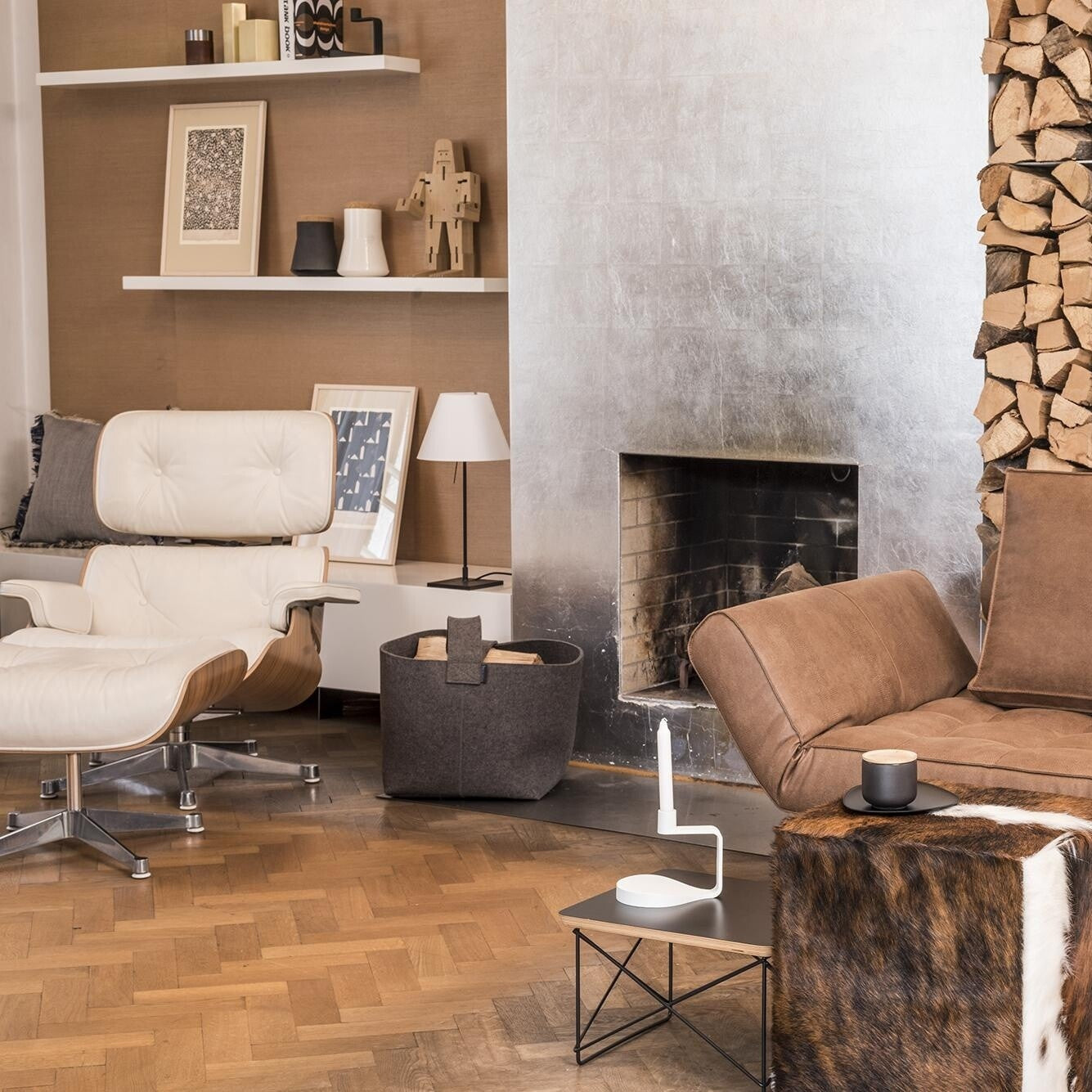 Eames Lounge Chair Ottoman Weiß