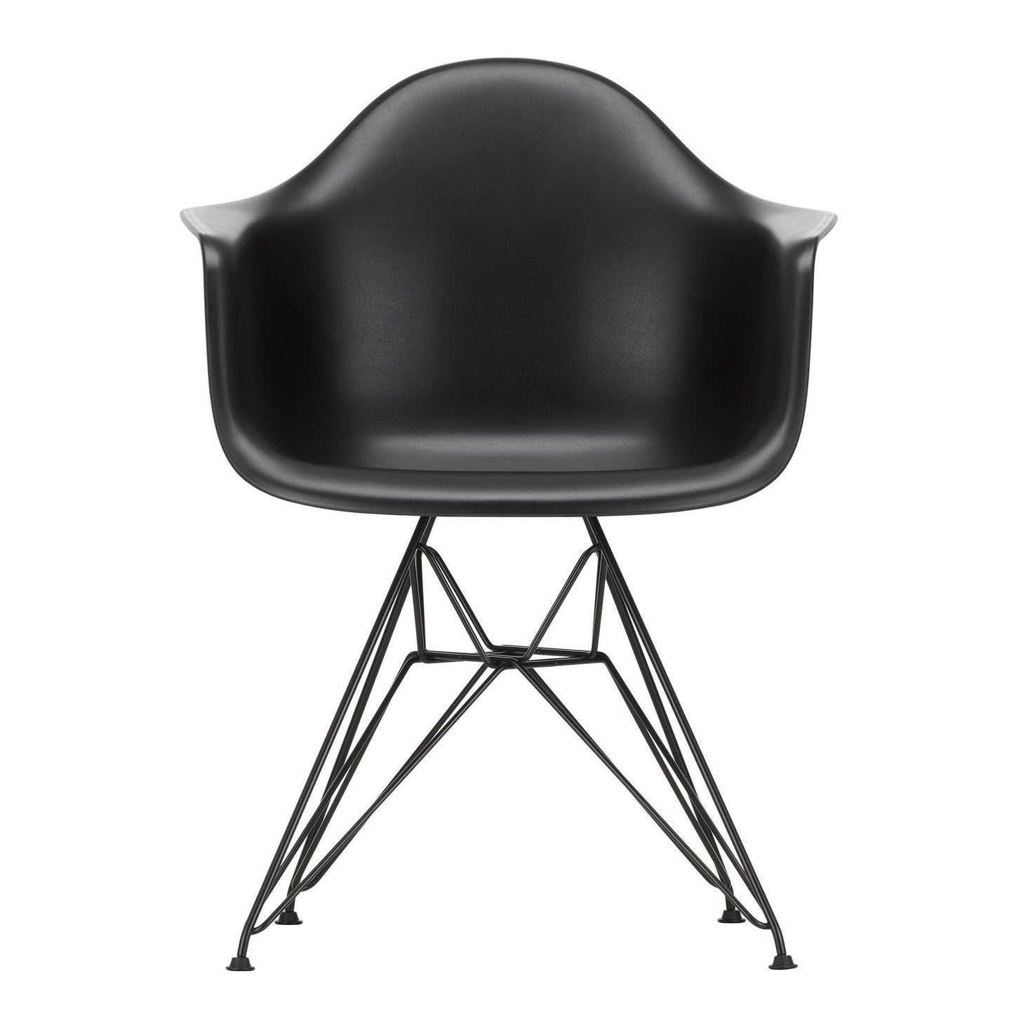 Eames Plastic Armchair DAR RE Gestell schwarz Schwarz