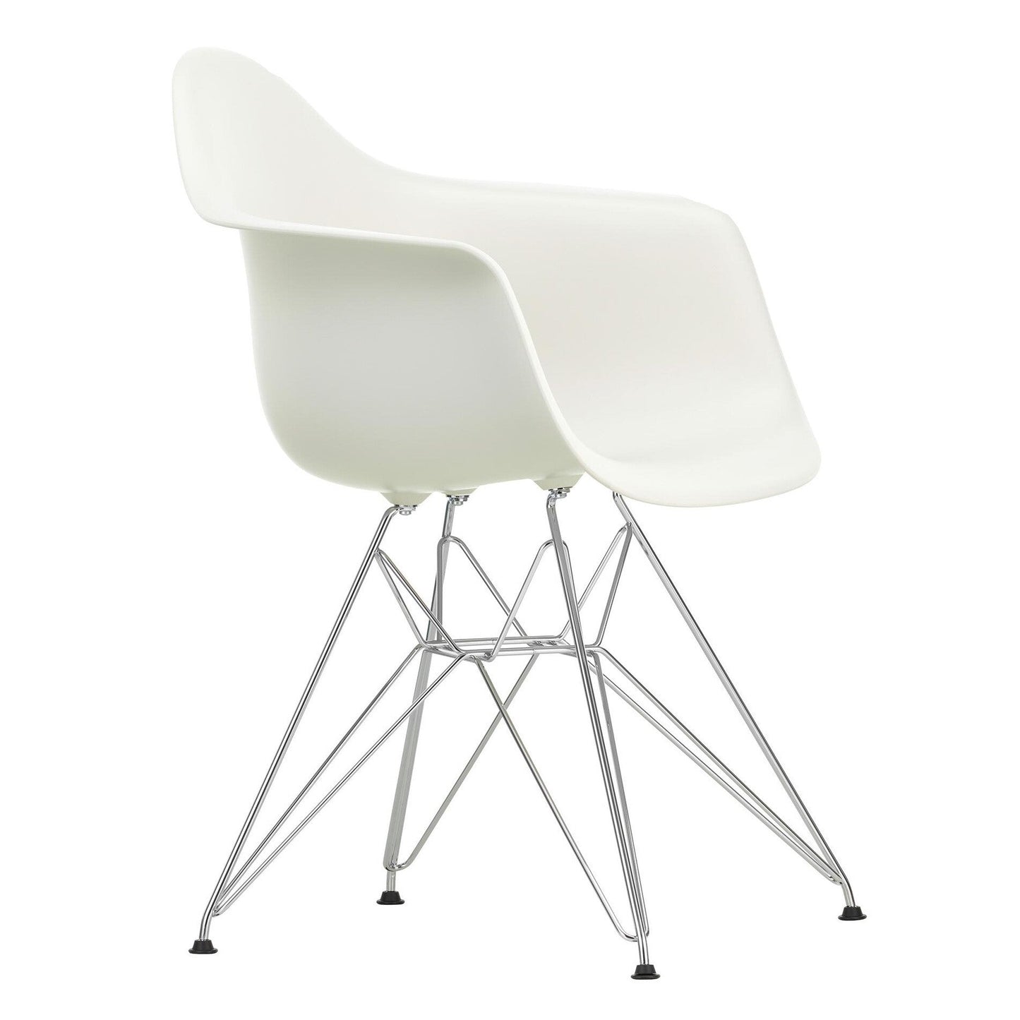 Eames Plastic Armchair DAR Gestell verchromt Weiß