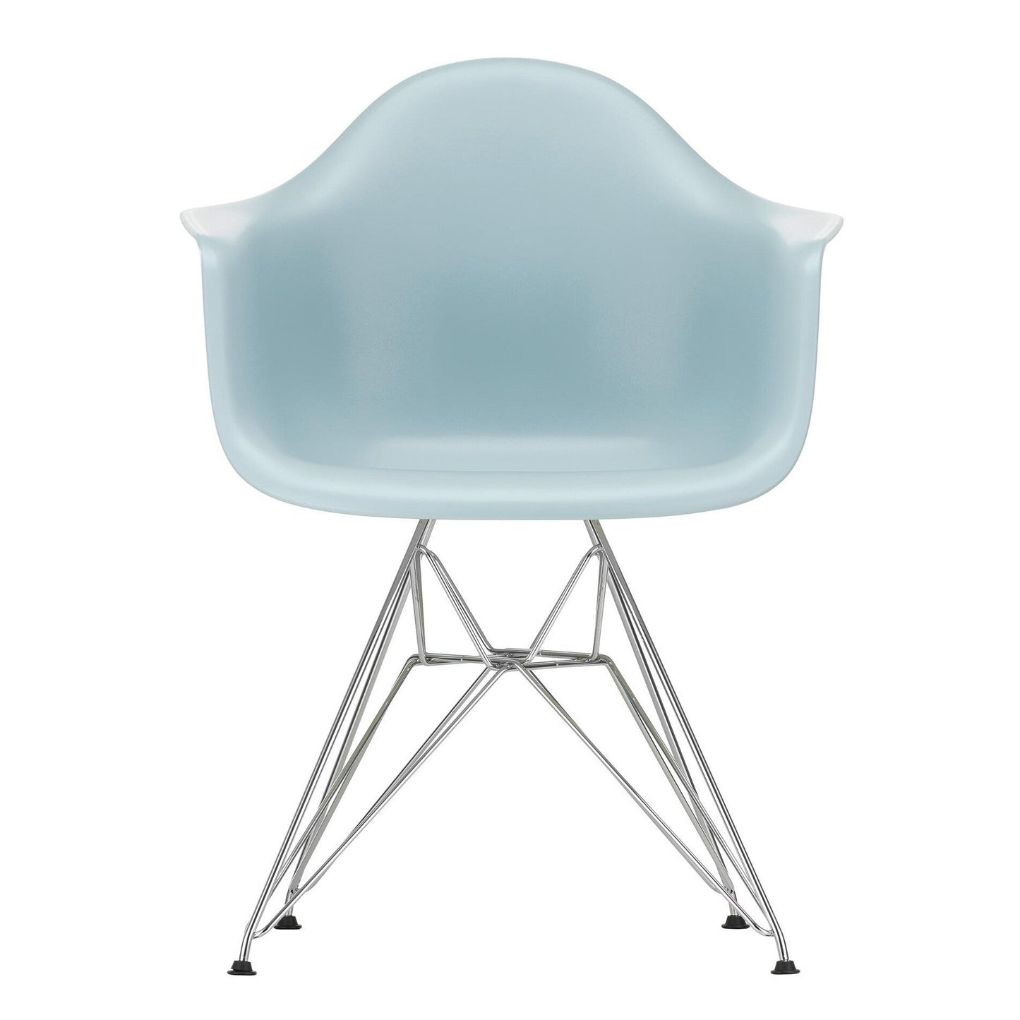 Eames Plastic Armchair DAR RE Gestell verchromt Schwarz