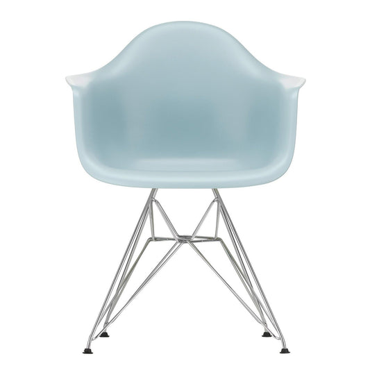 Eames Plastic Armchair DAR RE Gestell verchromt Schwarz