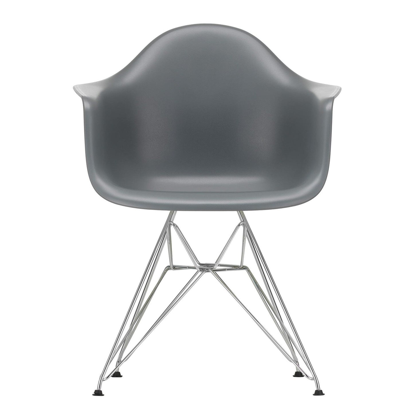 Eames Plastic Armchair DAR RE Gestell verchromt Schwarz