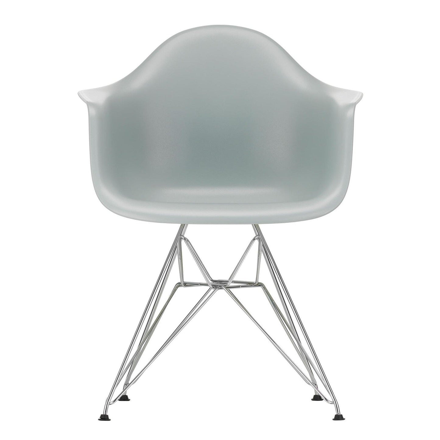 Eames Plastic Armchair DAR RE Gestell verchromt Schwarz
