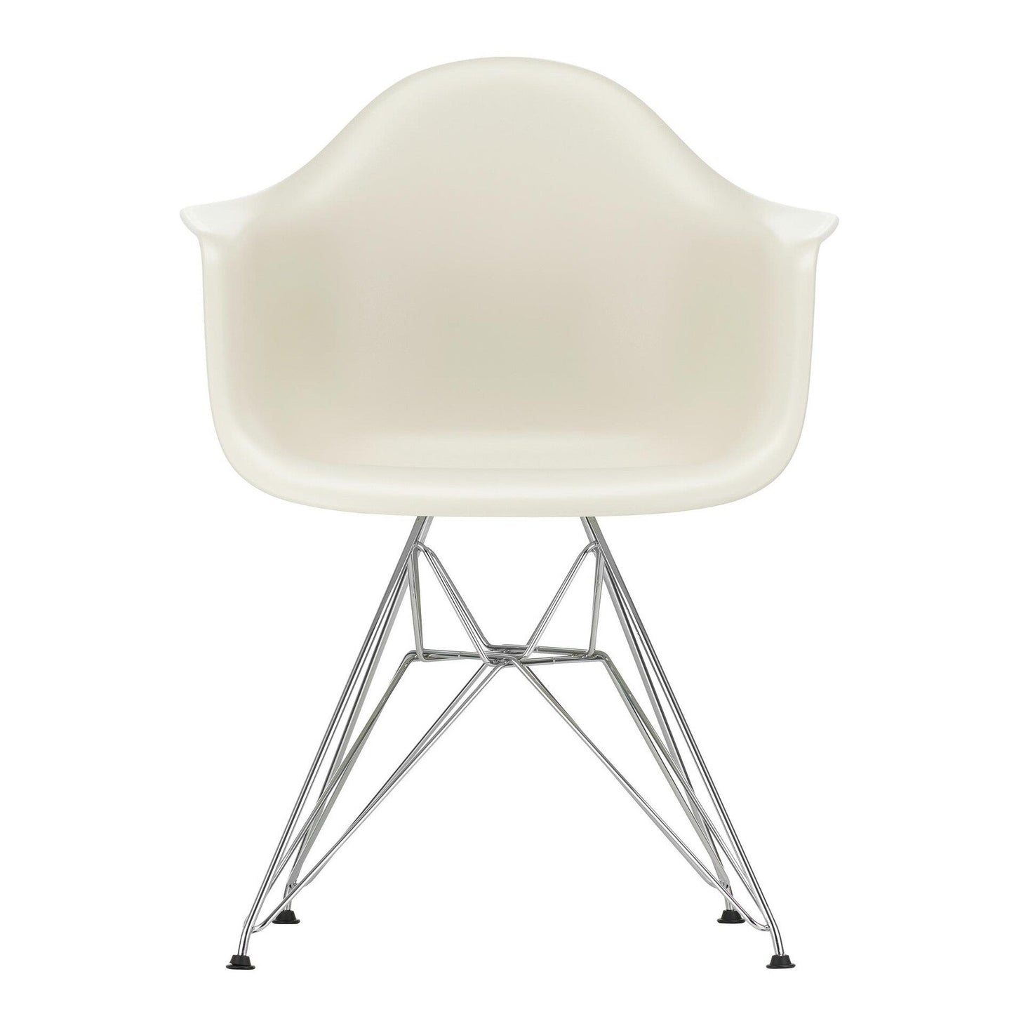 Eames Plastic Armchair DAR RE Gestell verchromt Schwarz