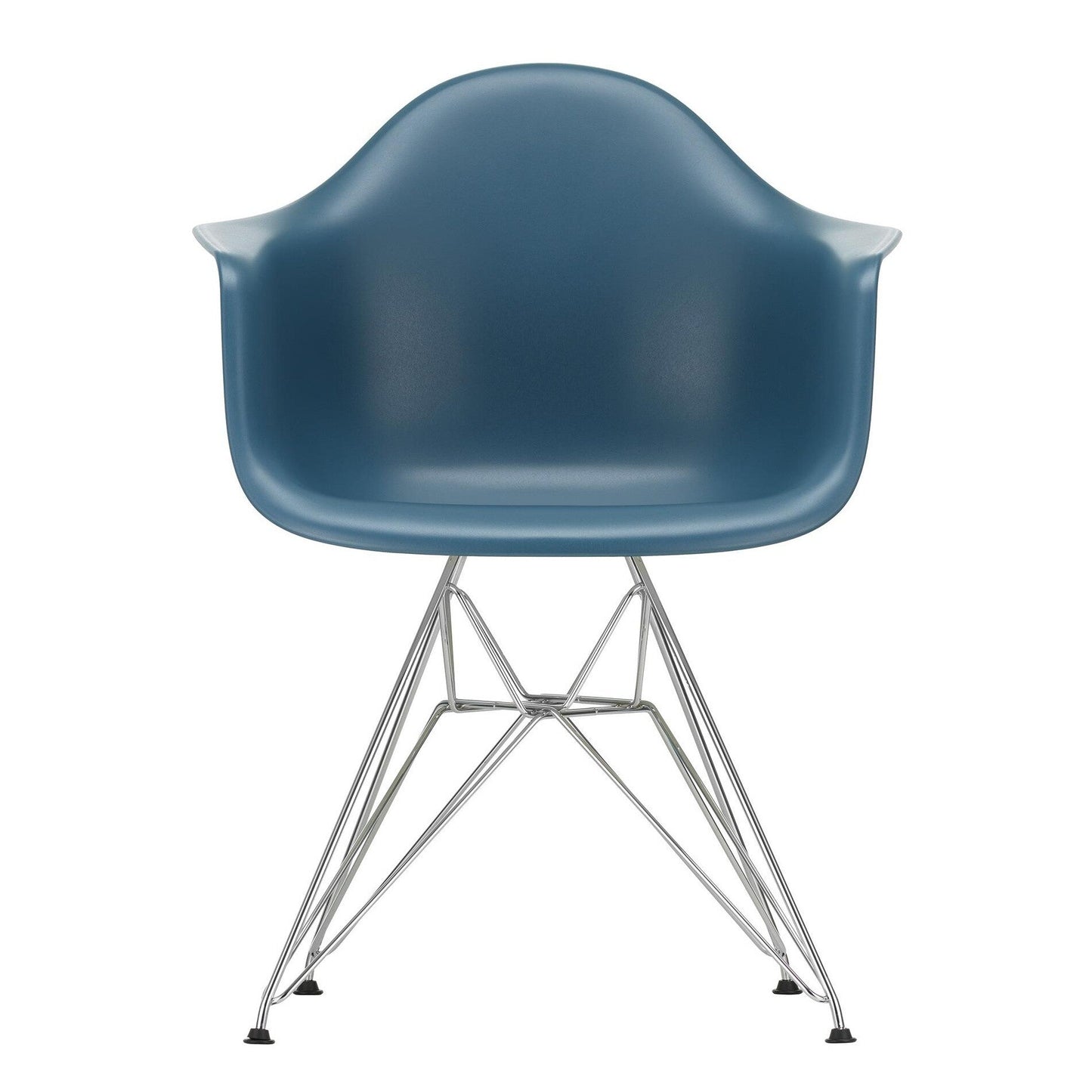 Eames Plastic Armchair DAR RE Gestell verchromt Schwarz