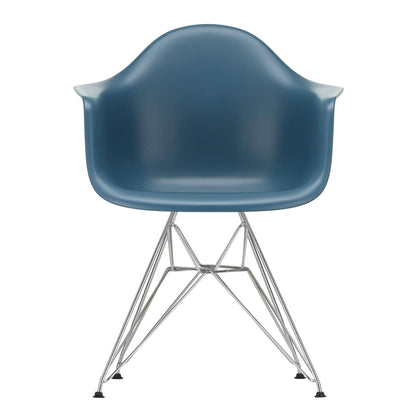 Eames Plastic Armchair DAR RE Gestell verchromt Schwarz