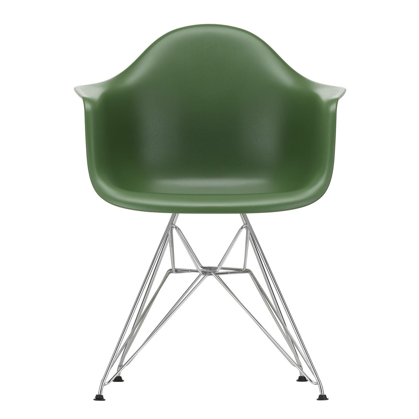 Eames Plastic Armchair DAR RE Gestell verchromt Schwarz