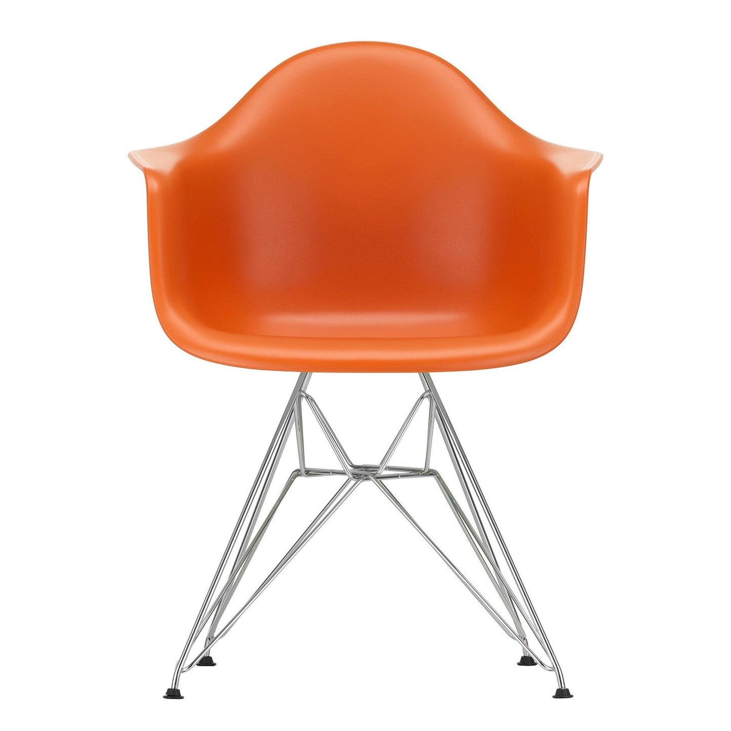 Eames Plastic Armchair DAR RE Gestell verchromt Schwarz