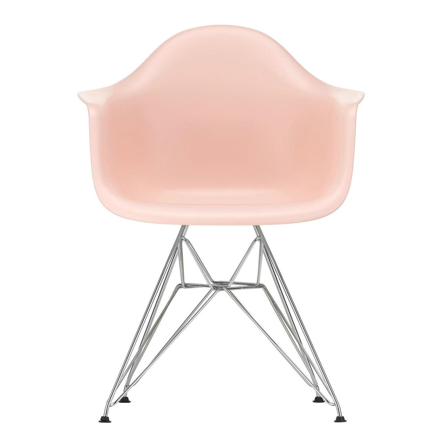 Eames Plastic Armchair DAR RE Gestell verchromt Schwarz