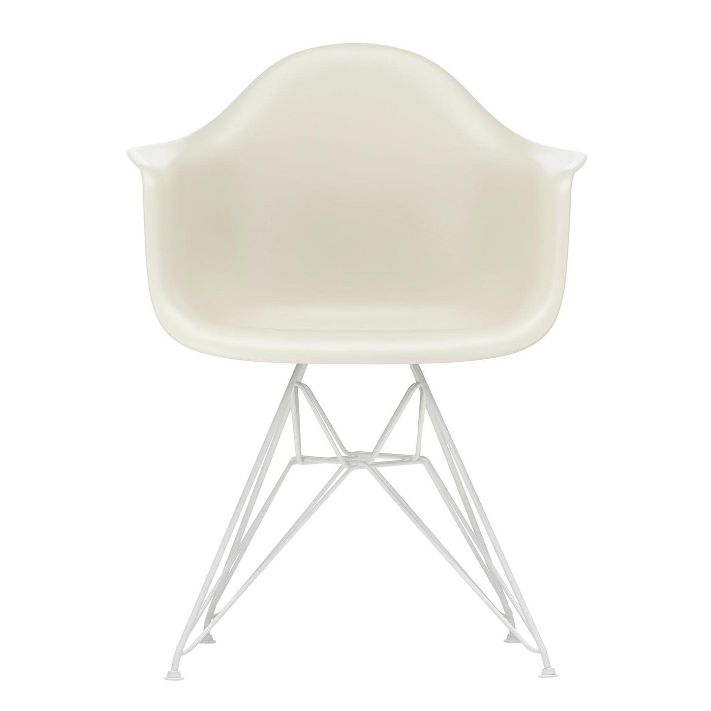 Eames Plastic Armchair DAR RE Gestell weiß Weiß
