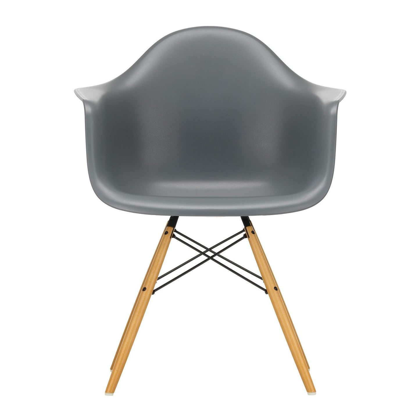 Eames Plastic Armchair DAW RE Ahorn gelblich Schwarz