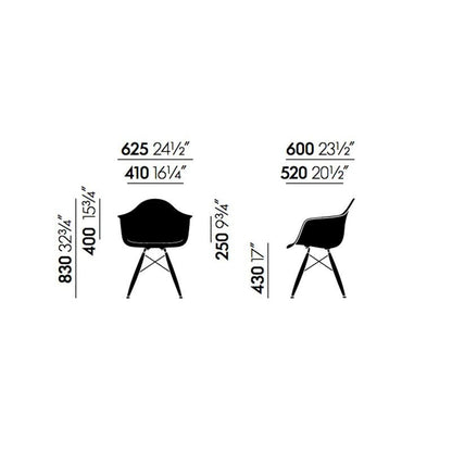 Eames Plastic Armchair DAW RE Ahorn schwarz Schwarz