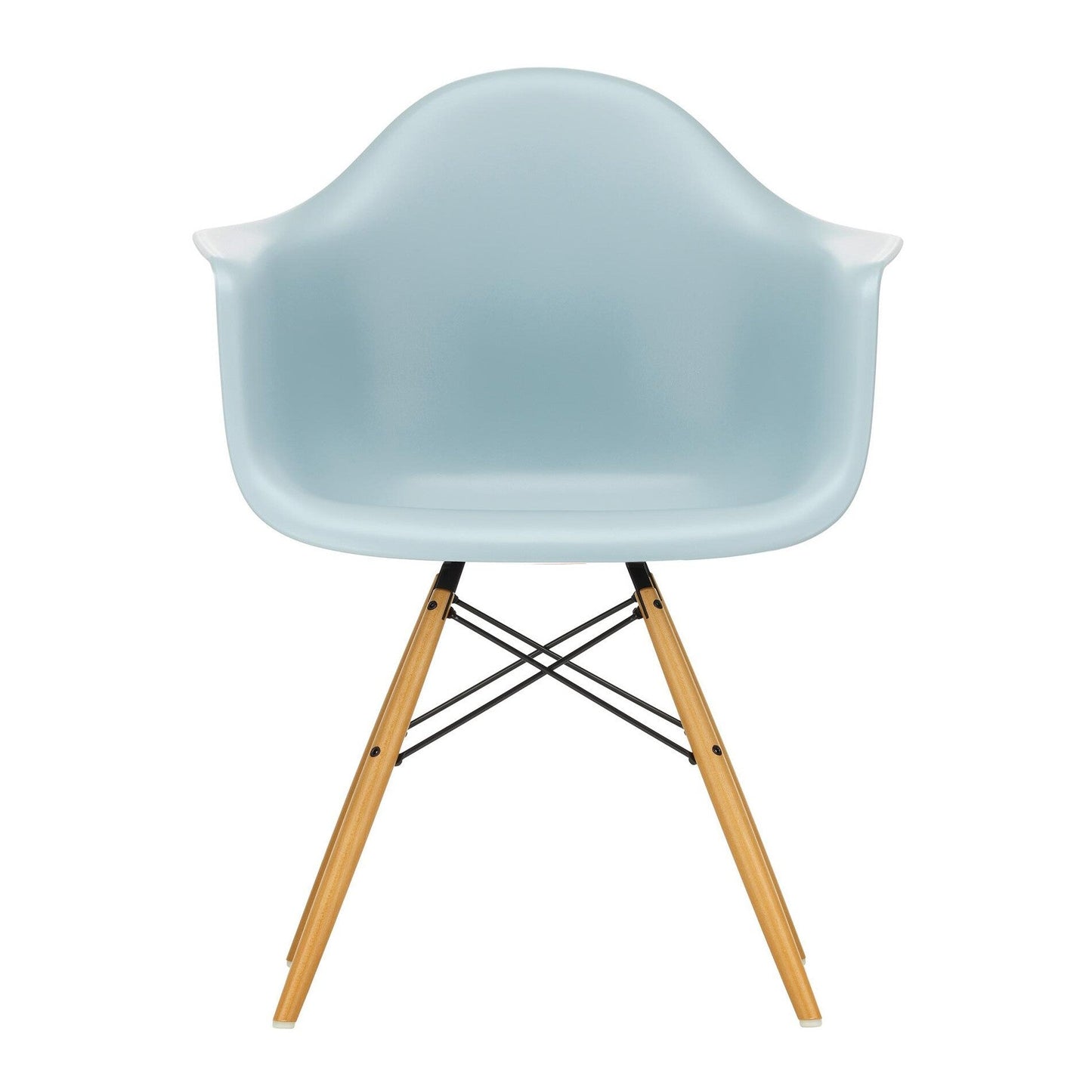 Eames Plastic Armchair DAW RE Ahorn gelblich Schwarz