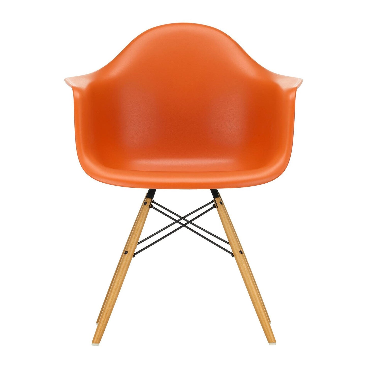 Eames Plastic Armchair DAW RE Ahorn gelblich Schwarz