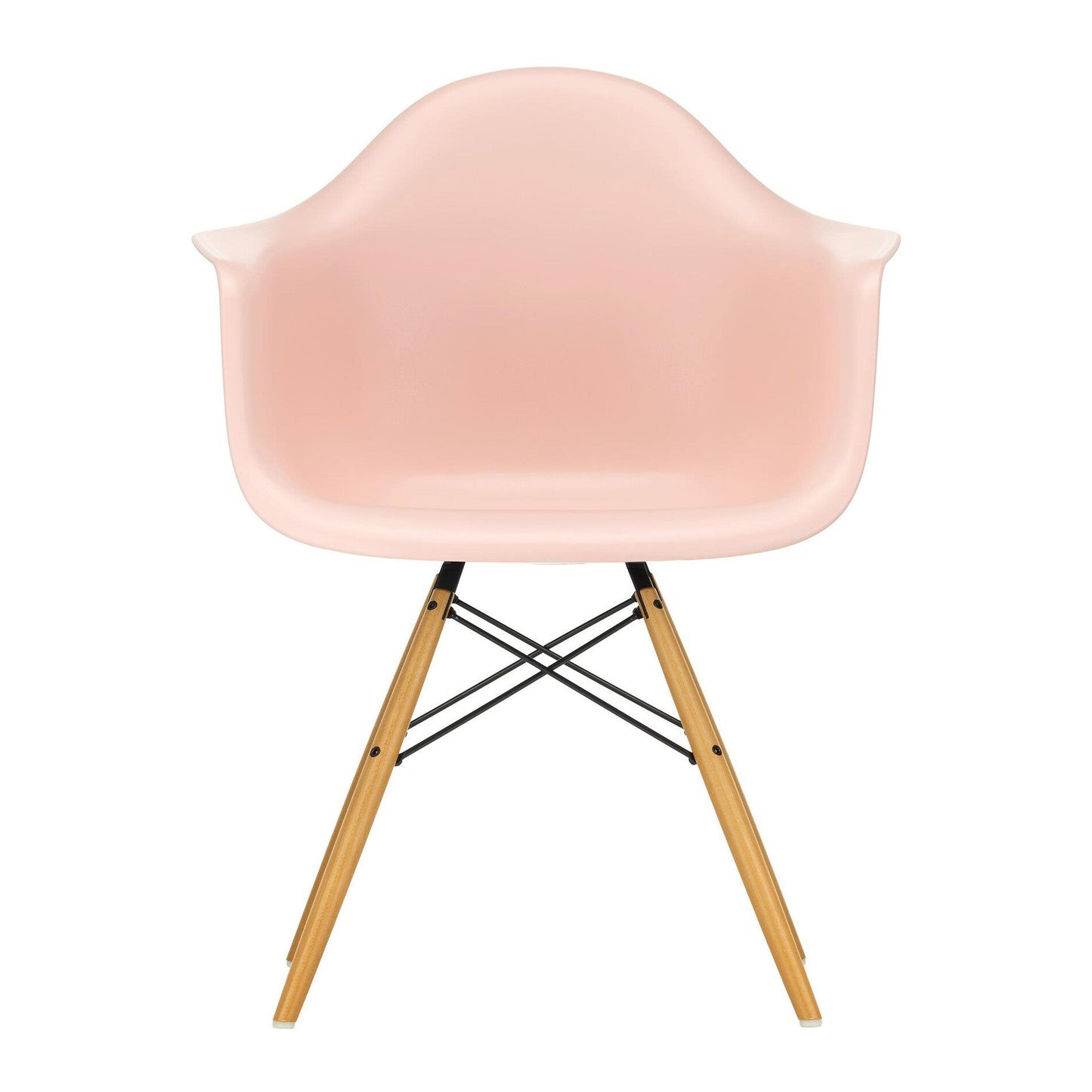 Eames Plastic Armchair DAW RE Ahorn gelblich Schwarz