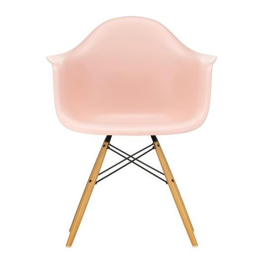 Eames Plastic Armchair DAW RE Ahorn gelblich Schwarz