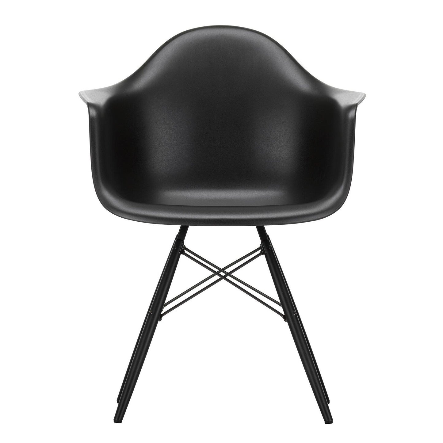 Eames Plastic Armchair DAW RE Ahorn schwarz Schwarz