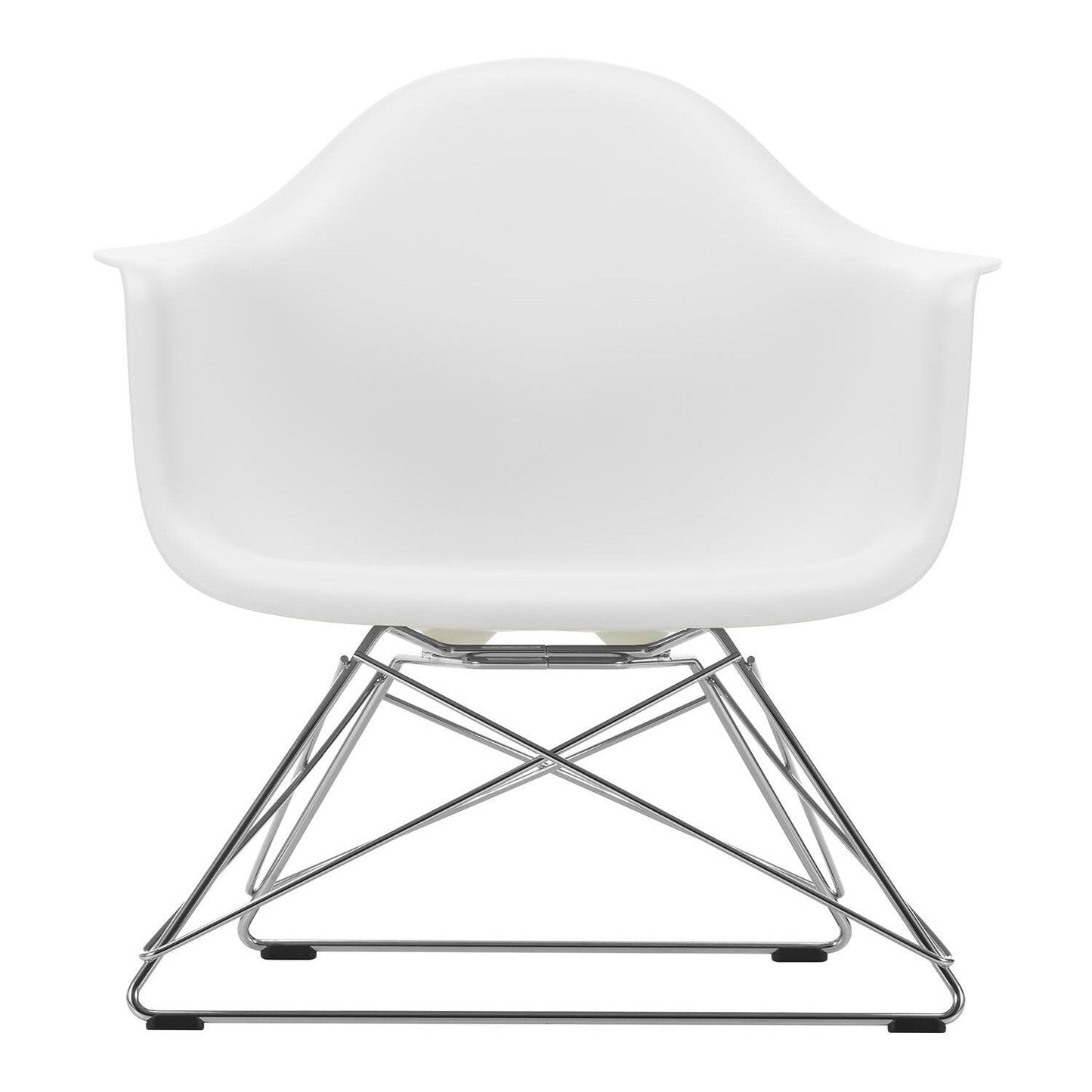 Eames Plastic Armchair LAR Gestell verchromt Weiß