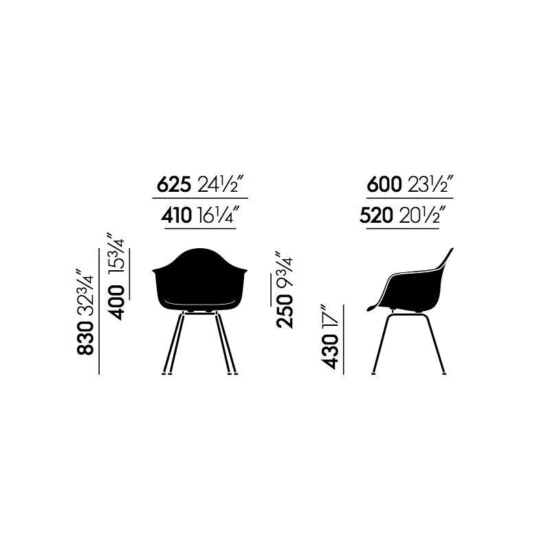 Eames Plastic Chair DAX RE Gestell schwarz Schwarz