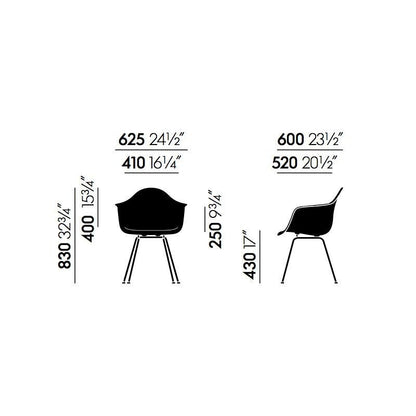 Eames Plastic Chair DAX RE Gestell schwarz Schwarz