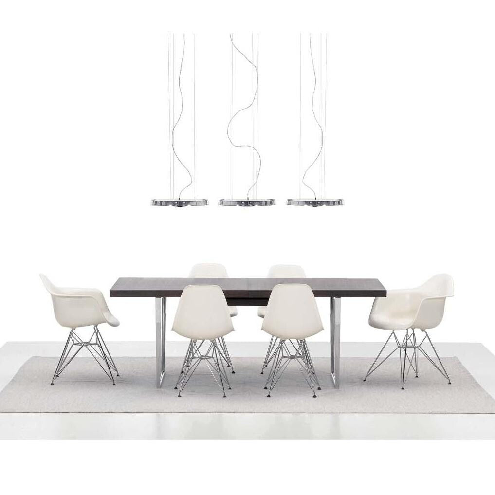 Eames Plastic Side Chair DAR gepolstert Gestell verchromt Schwarz